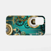 Steampunk Jewelry Watch on a Green Background iPhone Hoesje (Achterkant horizontaal)