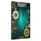 Steampunk Jewelry Watch on a Green Background Klembord (Rechts)