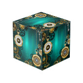 Steampunk Jewelry Watch on a Green Background Kubus (Achter hoekig)