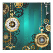 Steampunk Jewelry Watch on a Green Background Kubus (Voorkant)