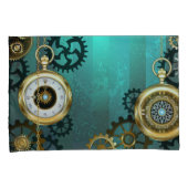Steampunk Jewelry Watch on a Green Background Kussensloop (Voorkant-Rechts)