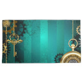 Steampunk Jewelry Watch on a Green Background Kussensloop (Voorkant-Rechts)