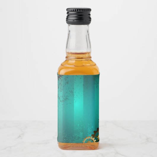 Steampunk Jewelry Watch on a Green Background Likeurfles Etiket (Voorkant)