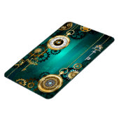 Steampunk Jewelry Watch on a Green Background Magneet (Linkerzijde)