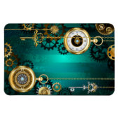 Steampunk Jewelry Watch on a Green Background Magneet (Horizontaal)