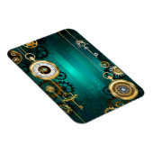 Steampunk Jewelry Watch on a Green Background Magneet (Rechterzijde)