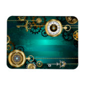 Steampunk Jewelry Watch on a Green Background Magneet (Horizontaal)