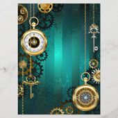 Steampunk Jewelry Watch on a Green Background Menu (Voorkant)