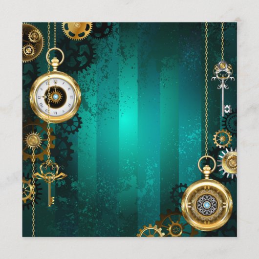 Steampunk Jewelry Watch on a Green Background Menu (Voorkant)