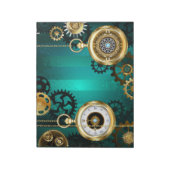 Steampunk Jewelry Watch on a Green Background Notitieblok (Linkerzijde)