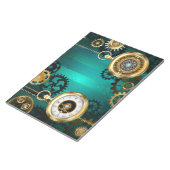 Steampunk Jewelry Watch on a Green Background Notitieblok (Schuin)