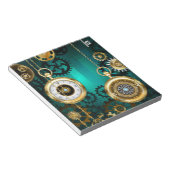 Steampunk Jewelry Watch on a Green Background Notitieblok (Schuin)