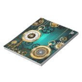 Steampunk Jewelry Watch on a Green Background Notitieblok (Linkerzijde)
