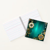 Steampunk Jewelry Watch on a Green Background Notitieboek (Binnen)
