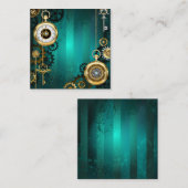 Steampunk Jewelry Watch on a Green Background Notitiekaartje (Voorkant / Achterkant)