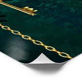 Steampunk Jewelry Watch on a Green Background Perfect Poster (Hoek)