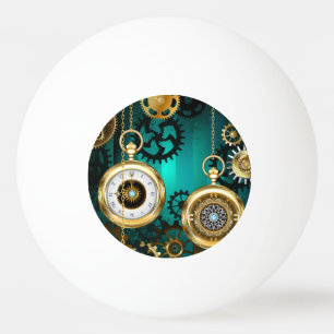 Steampunk Jewelry Watch on a Green Background Pingpongbal