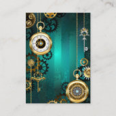 Steampunk Jewelry Watch on a Green Background Plaatskaartje (Voorkant)