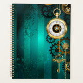Steampunk Jewelry Watch on a Green Background Planner (Voorkant)