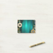 Steampunk Jewelry Watch on a Green Background Post-it® Notes (Op bureau)