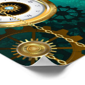 Steampunk Jewelry Watch on a Green Background Poster (Hoek)