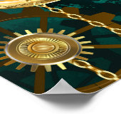 Steampunk Jewelry Watch on a Green Background Poster (Hoek)
