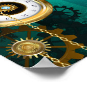 Steampunk Jewelry Watch on a Green Background Poster (Hoek)