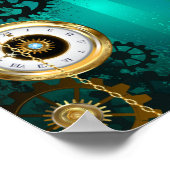 Steampunk Jewelry Watch on a Green Background Poster (Hoek)