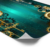 Steampunk Jewelry Watch on a Green Background Poster (Hoek)