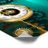 Steampunk Jewelry Watch on a Green Background Poster (Hoek)