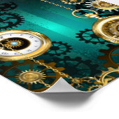 Steampunk Jewelry Watch on a Green Background Poster (Hoek)