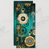 Steampunk Jewelry Watch on a Green Background Programmakaart (Voorkant / Achterkant)