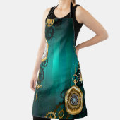 Steampunk Jewelry Watch on a Green Background Schort (Insitu)