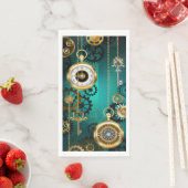 Steampunk Jewelry Watch on a Green Background Servet (Insitu)
