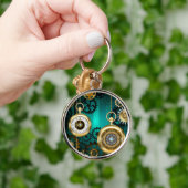Steampunk Jewelry Watch on a Green Background Sleutelhanger (Hand)