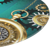 Steampunk Jewelry Watch on a Green Background Snijplank (Hoek)