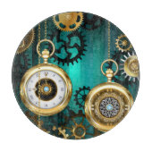 Steampunk Jewelry Watch on a Green Background Snijplank (Voorkant)
