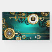Steampunk Jewelry Watch on a Green Background Spandoek (Horizontaal)