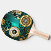 Steampunk Jewelry Watch on a Green Background Tafeltennisbatje (Zijkant)