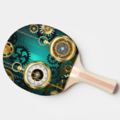 Steampunk Jewelry Watch on a Green Background Tafeltennisbatje (Zijkant)