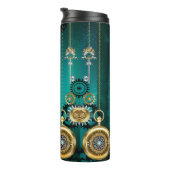 Steampunk Jewelry Watch on a Green Background Thermosbeker (Geroteerd rechts)