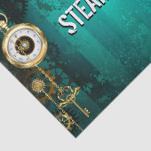 Steampunk Jewelry Watch on a Green Background Tissuepapier (Detail)