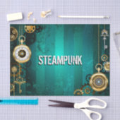 Steampunk Jewelry Watch on a Green Background Tissuepapier (Craft)