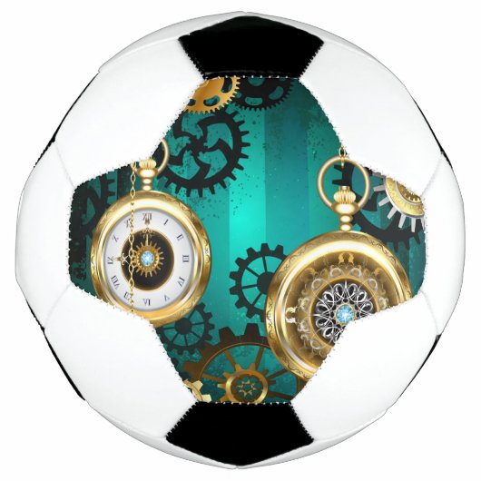 Steampunk Jewelry Watch on a Green Background Voetbal (Voorkant)