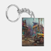 Steampunk Junk Yard Sleutelhanger (Voorkant Links)