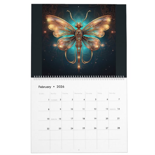 Steampunk Kalender, Steampunk Bug Kalender (Feb 2026)
