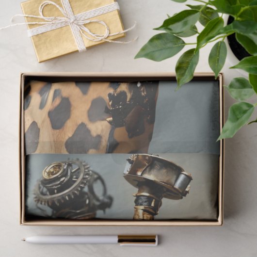 Steampunk kameel aangedreven decoupage tissuepapier (Geschenk)