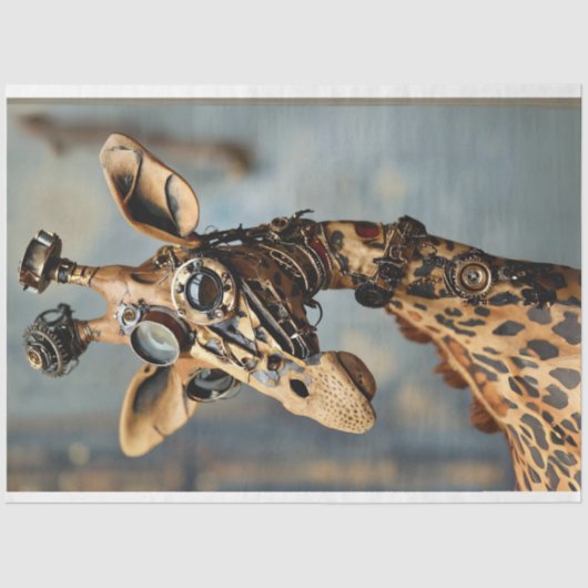 Steampunk kameel aangedreven decoupage tissuepapier (Voorkant)