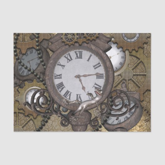 Steampunk kan je de grappige gekko zeeen? tissuepapier (Voorkant)