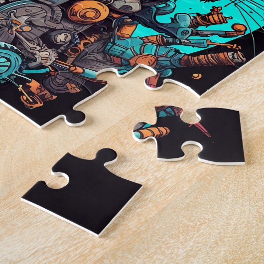 Steampunk Kat Aetherclockpunk Dier Legpuzzel (Zijkant)